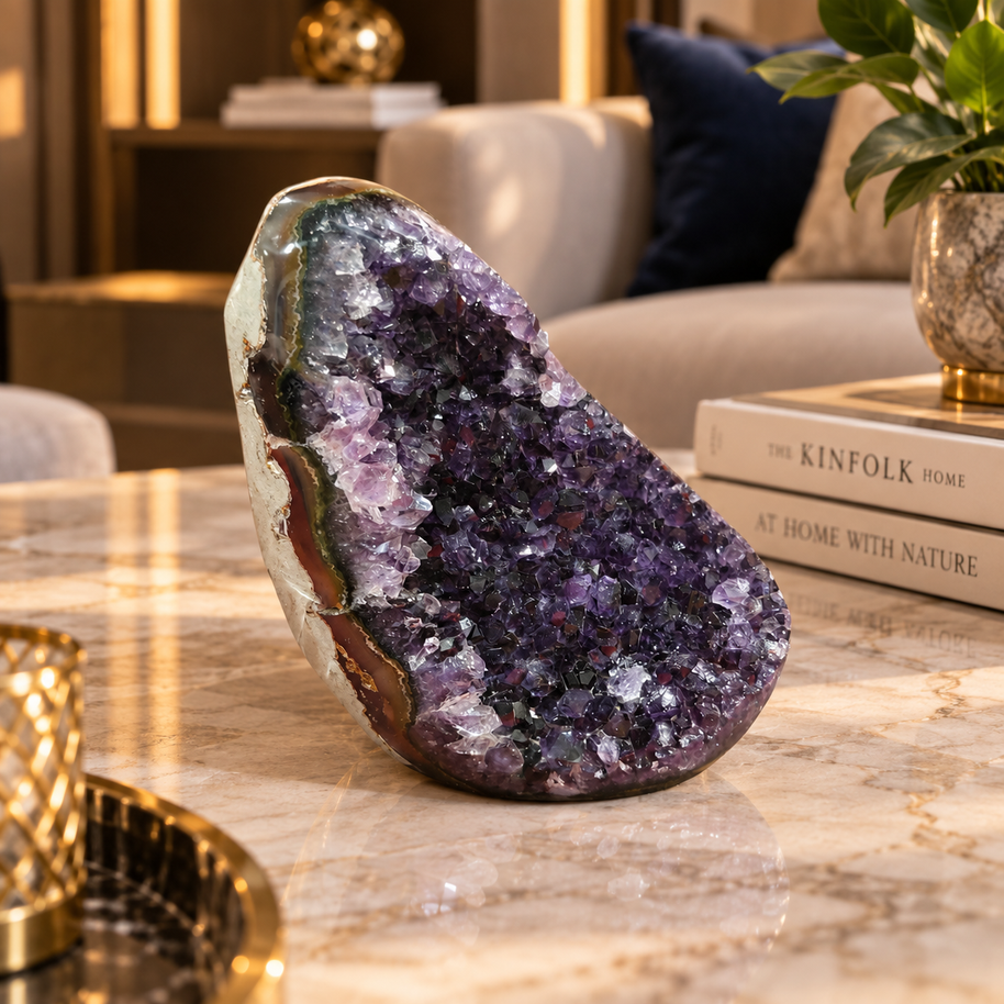 Premium Natural Amethyst Crystal – Purple Crystal Home Décor & Serenity Accent | Size: 10×6 | 944 Grams