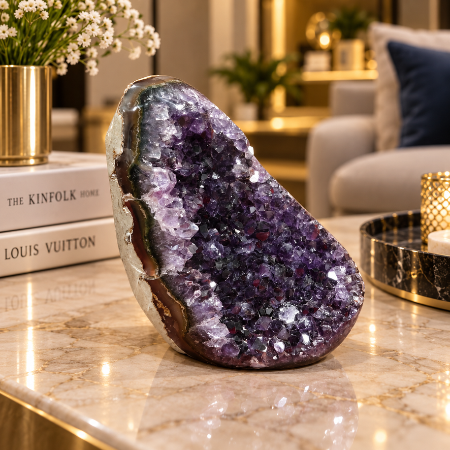Premium Natural Amethyst Crystal – Purple Crystal Home Décor & Serenity Accent | Size: 10×6 | 944 Grams