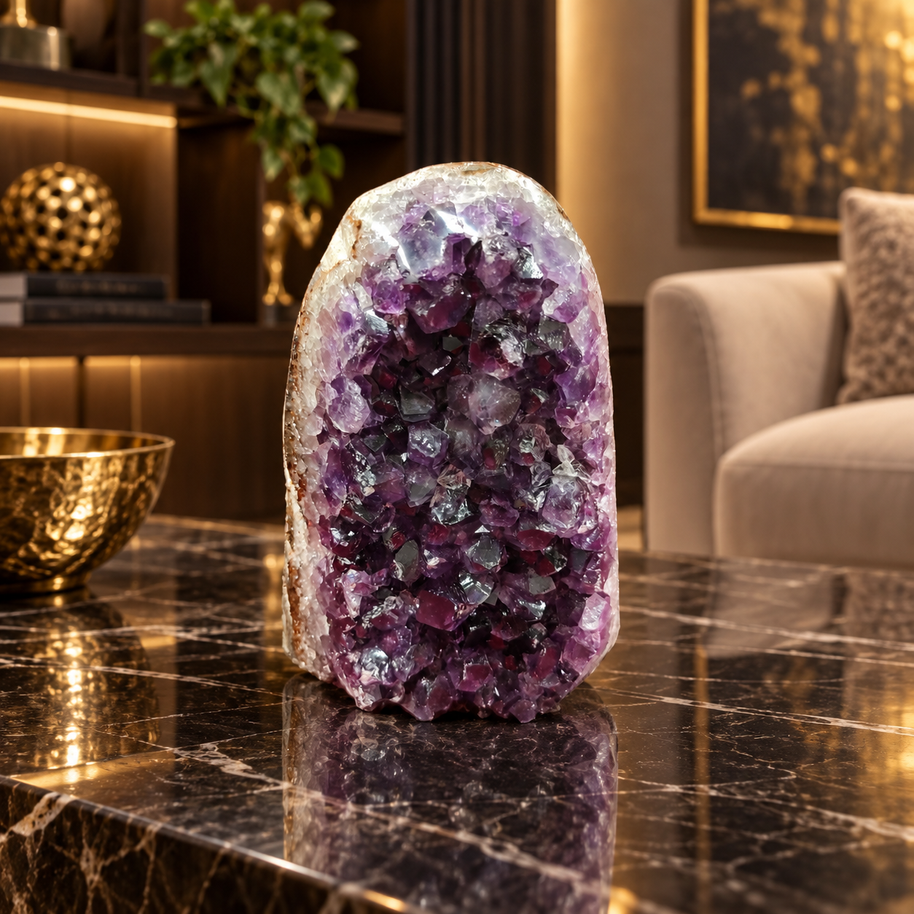 Premium Natural Amethyst Crystal – Purple Crystal Home Décor & Serenity Accent | Size: 9×11 | 934 Grams