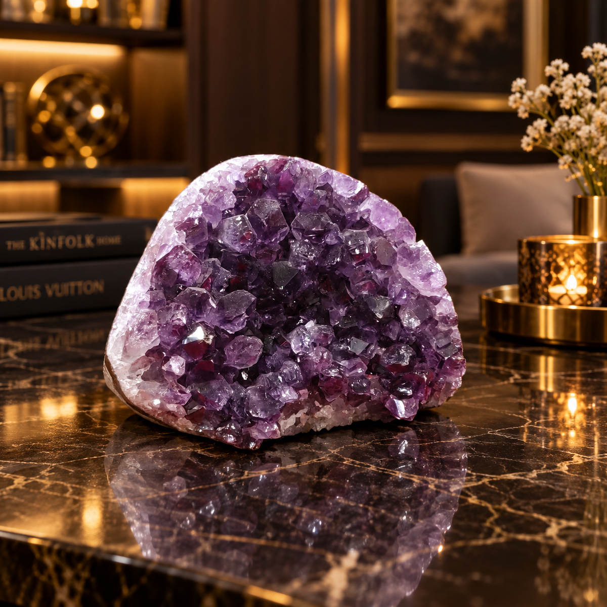 Premium Natural Amethyst Crystal – Purple Crystal Home Décor & Serenity Accent | Size: 12×9 | 1.154 KG