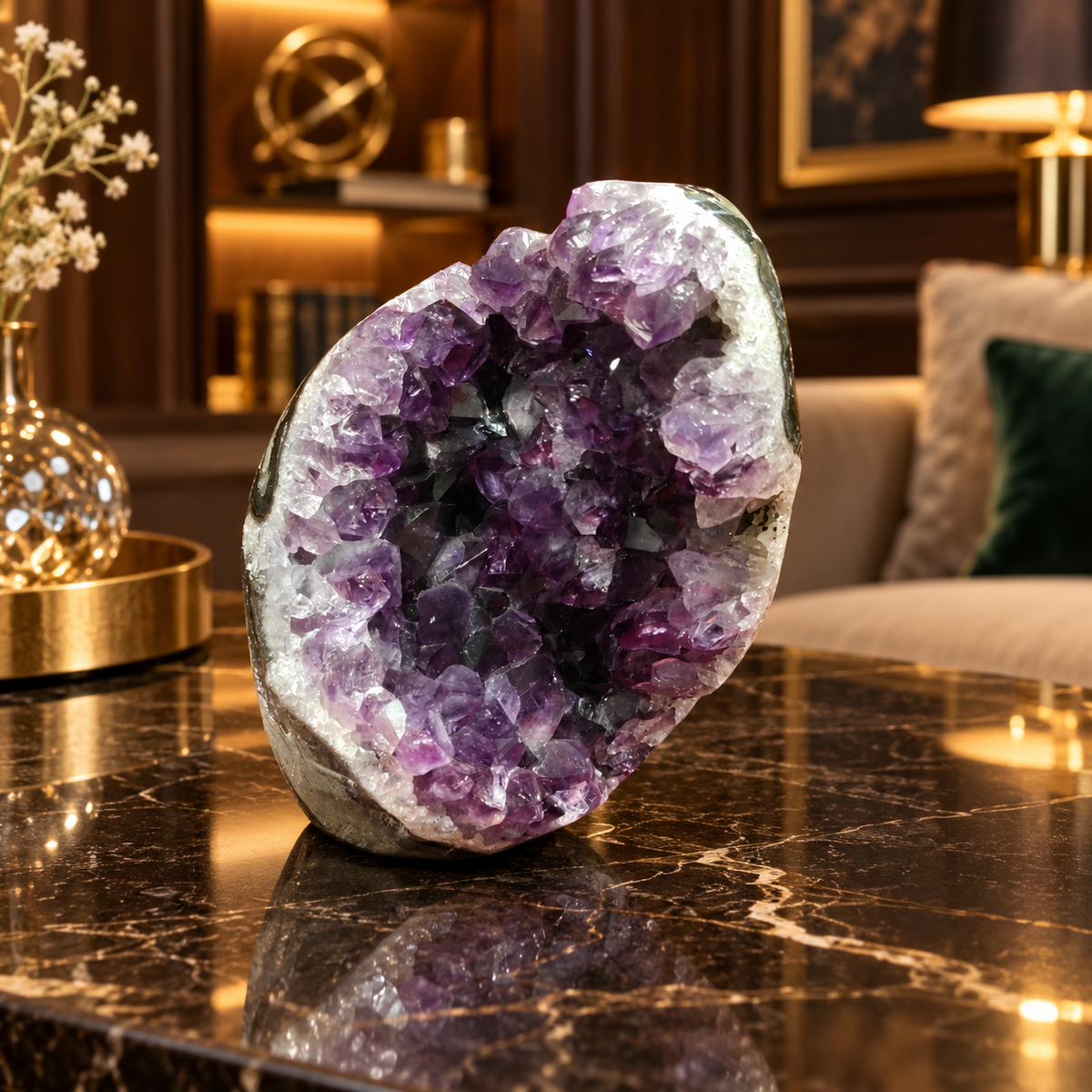 Premium Natural Amethyst Crystal – Purple Crystal Home Décor & Serenity Accent | Size: 8×13 | 1.16 KG