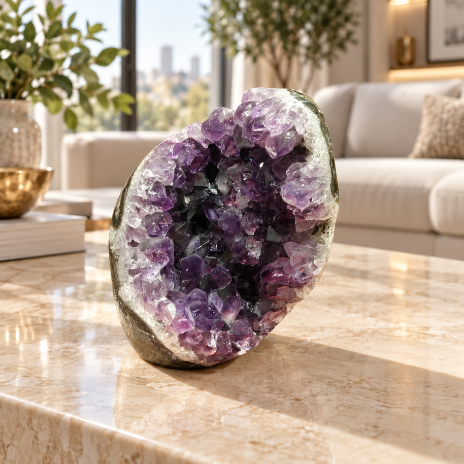 Premium Natural Amethyst Crystal – Purple Crystal Home Décor & Serenity Accent | Size: 8×13 | 1.16 KG