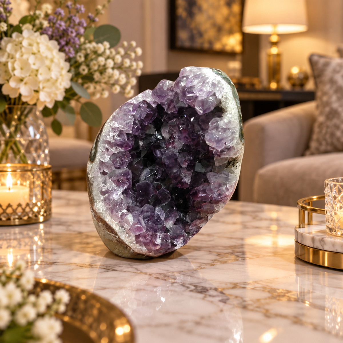 Premium Natural Amethyst Crystal – Purple Crystal Home Décor & Serenity Accent | Size: 8×13 | 1.16 KG