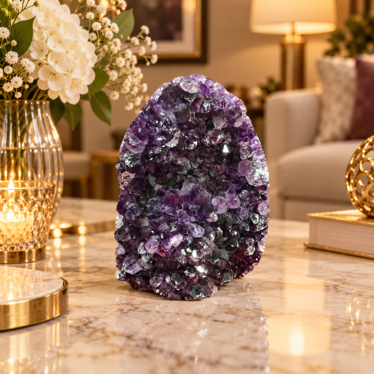 Premium Natural Amethyst Crystal – Purple Crystal Home Décor & Serenity Accent | Size: 9×11 | 756 Grams