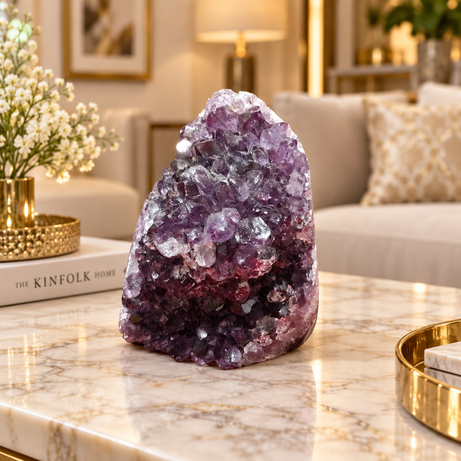 Premium Natural Amethyst Crystal – Purple Crystal Home Décor & Serenity Accent | Size: 11×8 | 811 Grams
