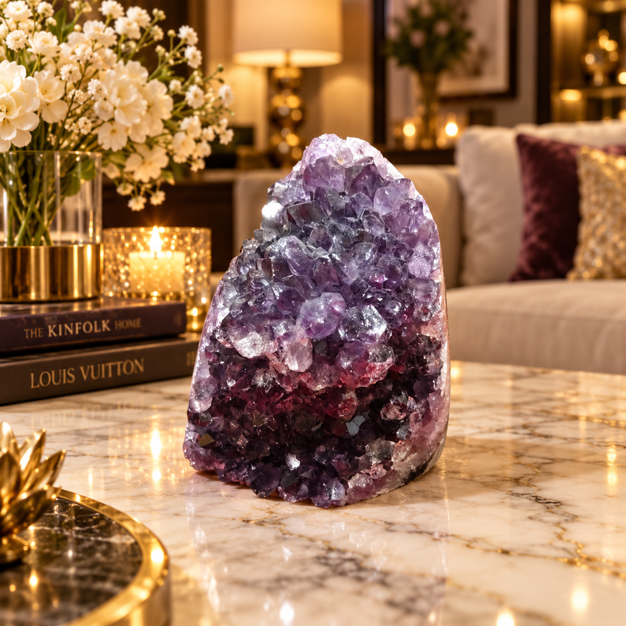 Premium Natural Amethyst Crystal – Purple Crystal Home Décor & Serenity Accent | Size: 11×8 | 811 Grams