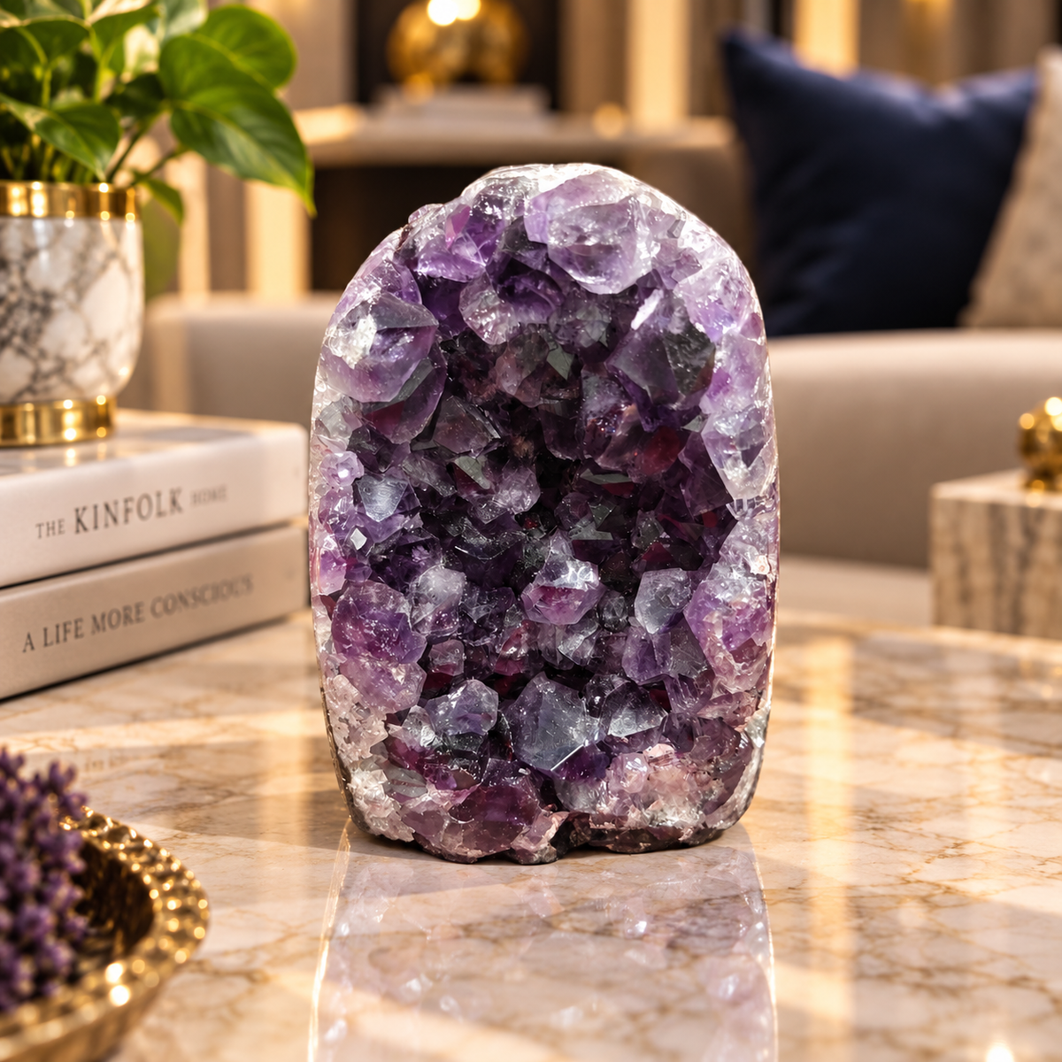 Premium Natural Amethyst Crystal – Purple Crystal Home Décor & Serenity Accent | Size: 8×11 | 934 Grams