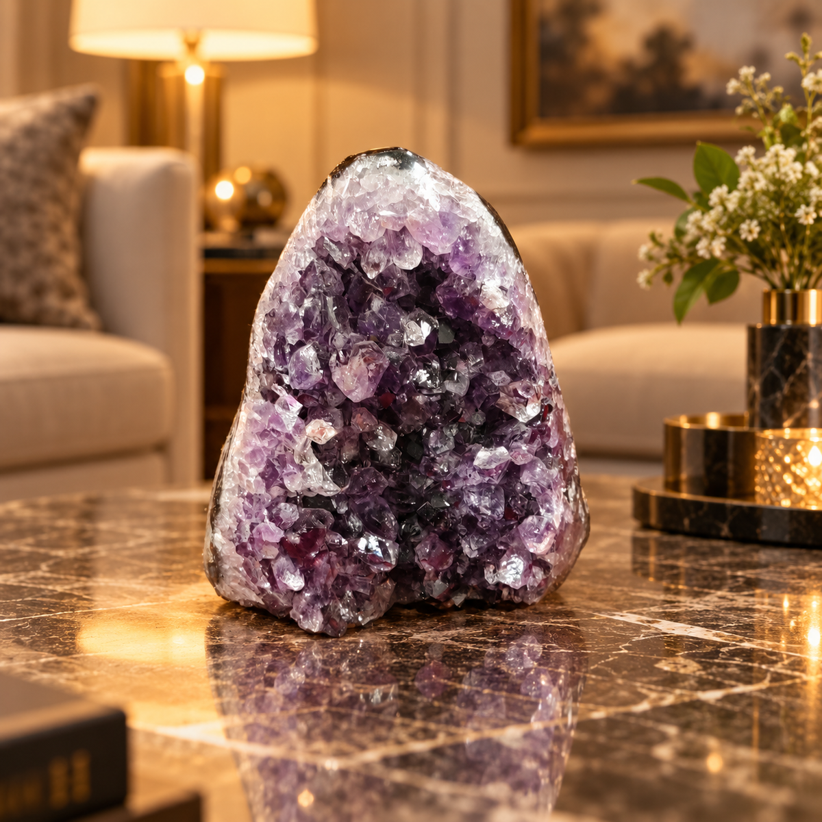 Premium Natural Amethyst Crystal – Purple Crystal Home Décor & Serenity Accent | Size: 10×11 | 875 Grams