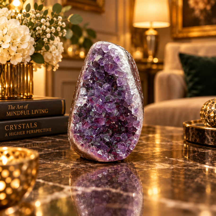 Premium Natural Amethyst Crystal – Purple Crystal Home Décor & Serenity Accent | Size: 9×6 | 473 Grams