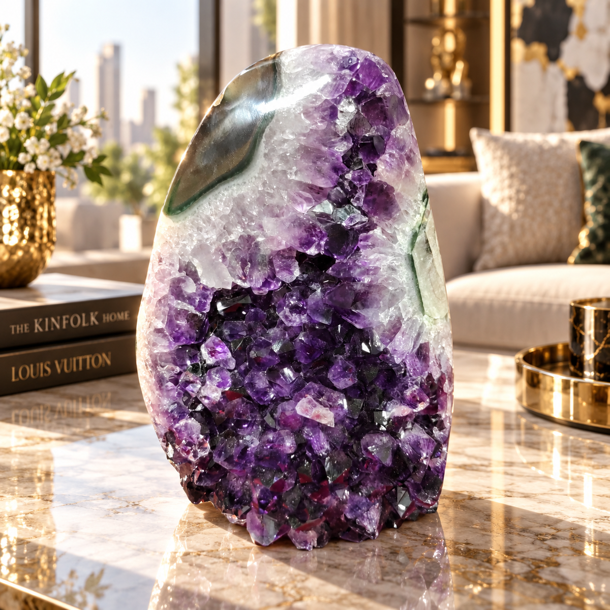 Premium Natural Amethyst Crystal – Purple Crystal Home Décor & Serenity Accent | Size: 13×15 | 2.329 KG