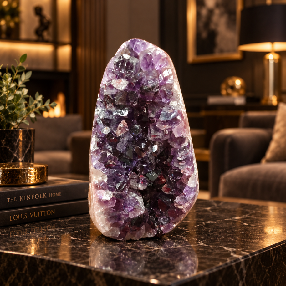 Premium Natural Amethyst Crystal – Purple Crystal Home Décor & Serenity Accent | Size: 8×15 | 1.592 KG