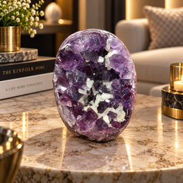 Premium Natural Amethyst Crystal – Purple Crystal Home Décor & Serenity Accent | Size: 5×7 | 369 Grams