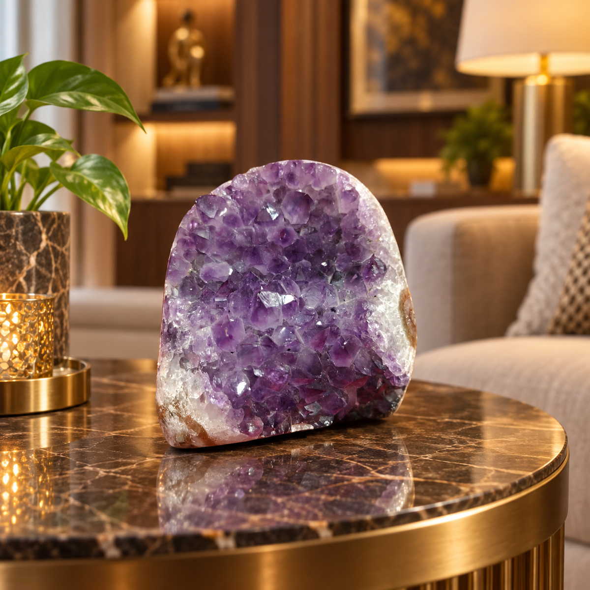 Premium Natural Amethyst Crystal – Purple Crystal Home Décor & Serenity Accent | Size: 9×7 | 973 Grams