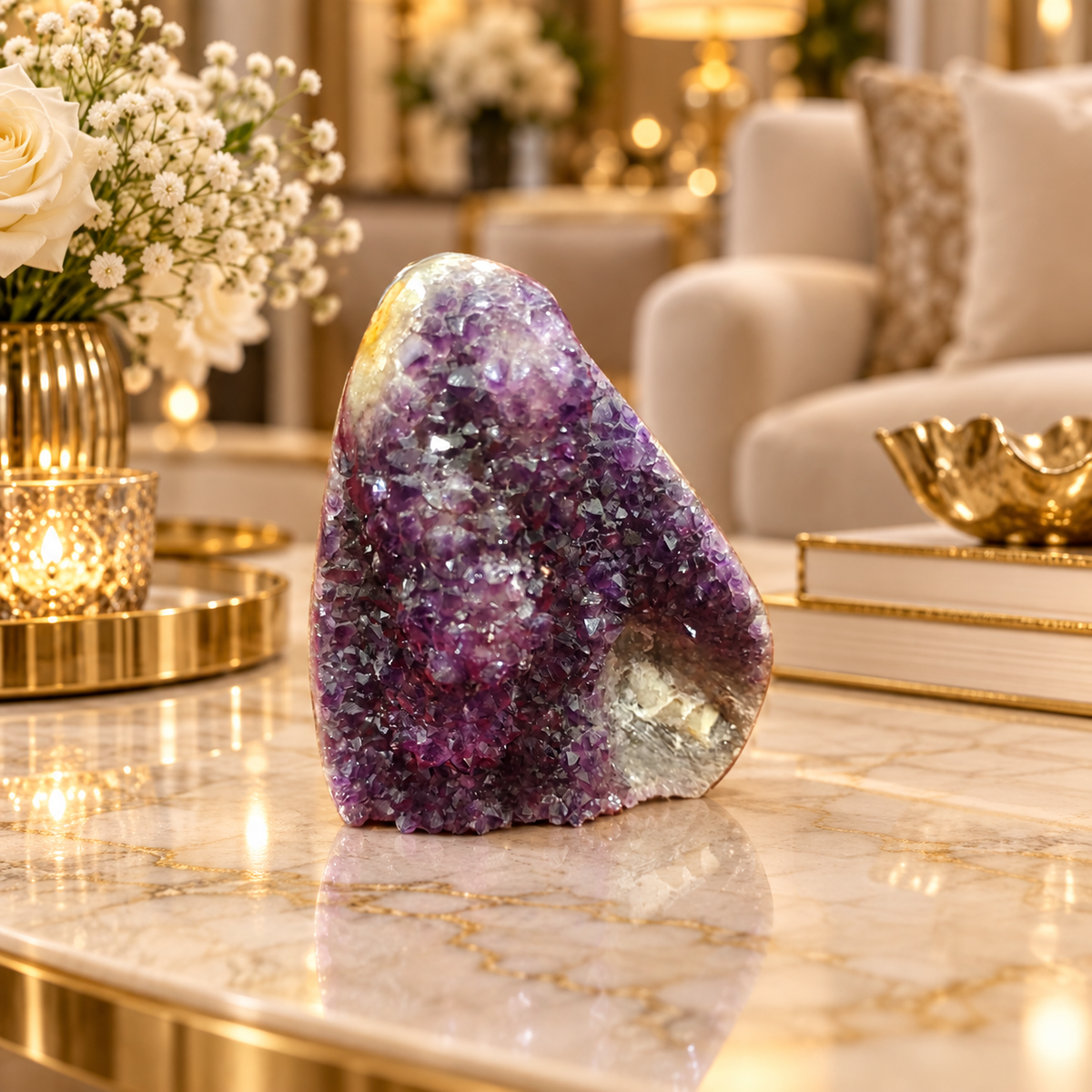 Premium Natural Amethyst Crystal – Purple Crystal Home Décor & Serenity Accent | Size: 11×13 | 1.156 KG