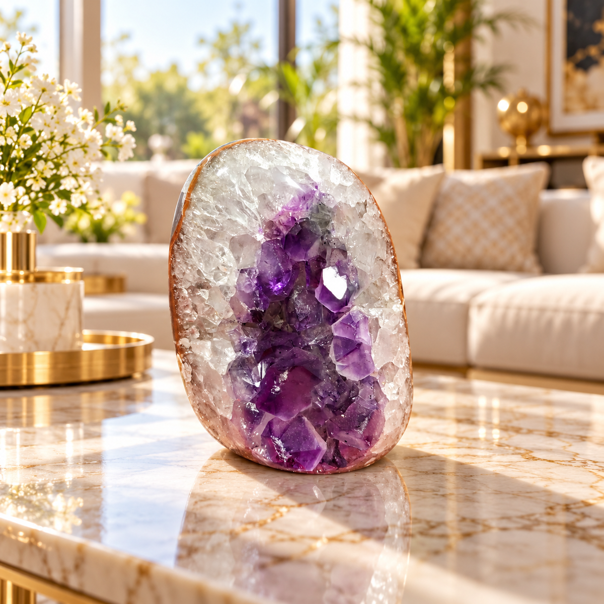 Premium Natural Amethyst Crystal – Purple Crystal Home Décor & Serenity Accent | Size: 6×9 | 544 Grams