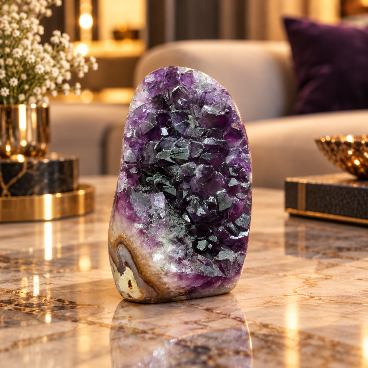 Premium Natural Amethyst Crystal – Purple Crystal Home Décor & Serenity Accent | Size: 6×9 | 799 Grams