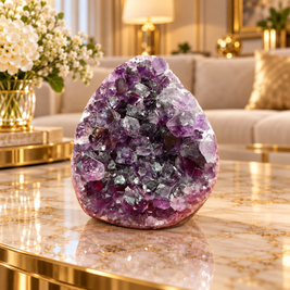 Premium Natural Amethyst Crystal – Purple Crystal Home Décor & Serenity Accent | Size: 8×11 | 970 Grams