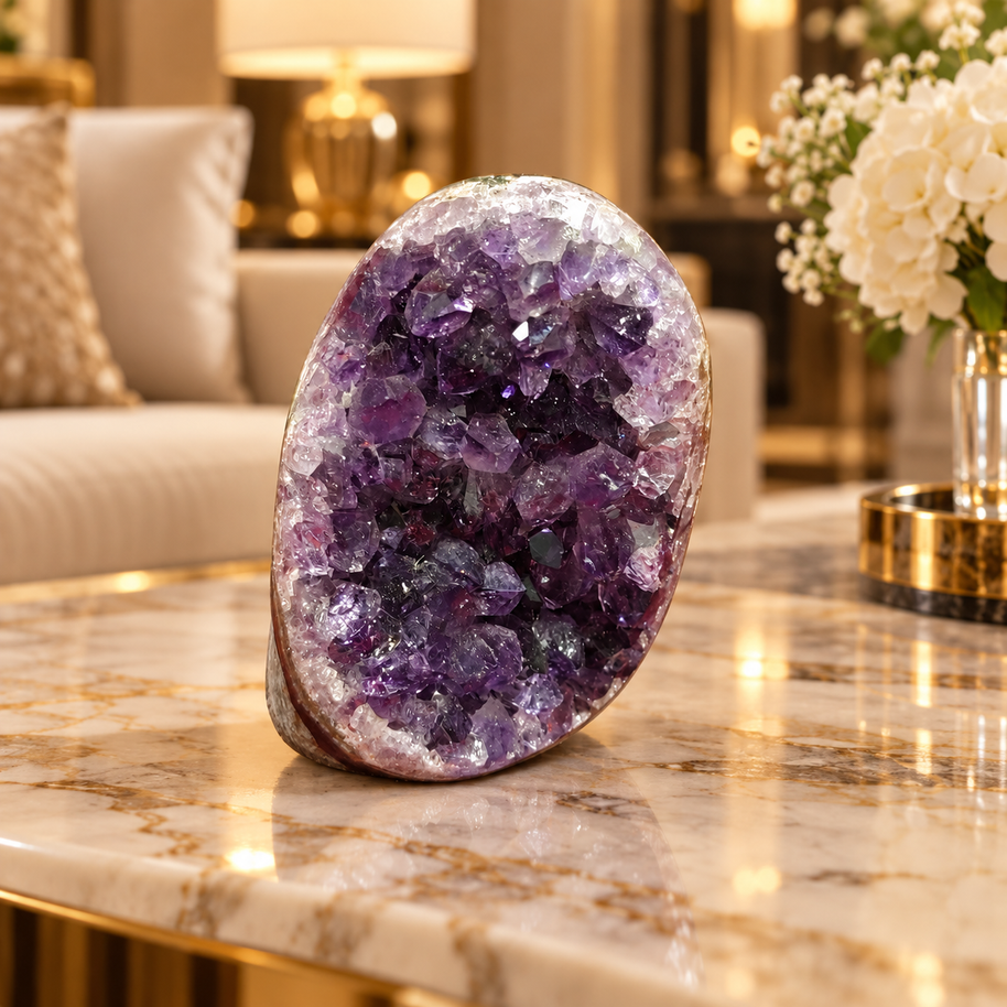Premium Natural Amethyst Crystal – Purple Crystal Home Décor & Serenity Accent | Size: 5×7 | 185 Grams