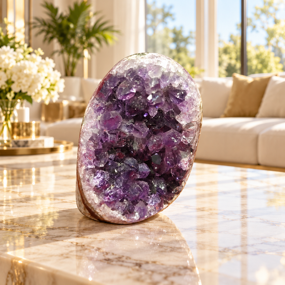 Premium Natural Amethyst Crystal – Purple Crystal Home Décor & Serenity Accent | Size: 5×7 | 185 Grams