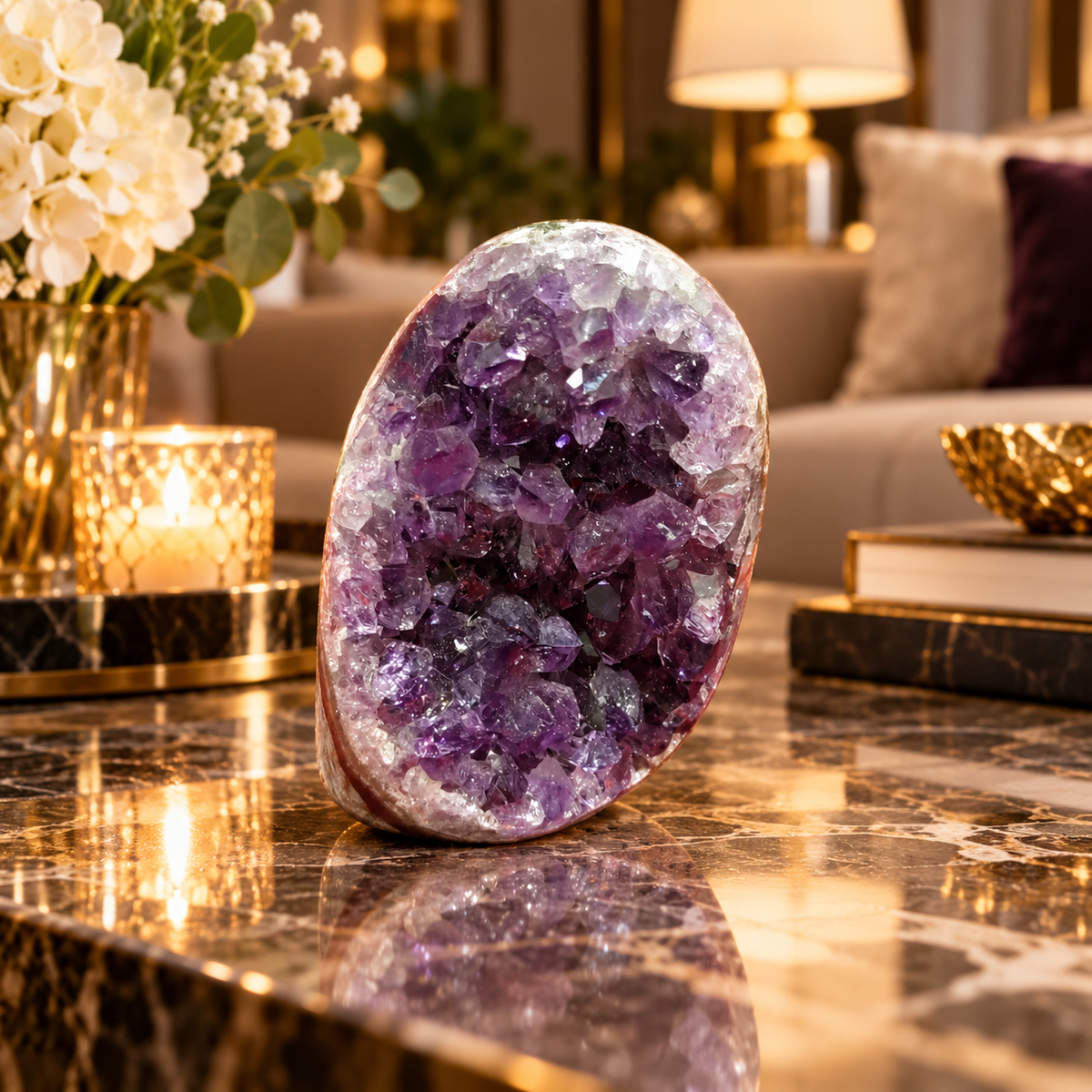 Premium Natural Amethyst Crystal – Purple Crystal Home Décor & Serenity Accent | Size: 5×7 | 185 Grams