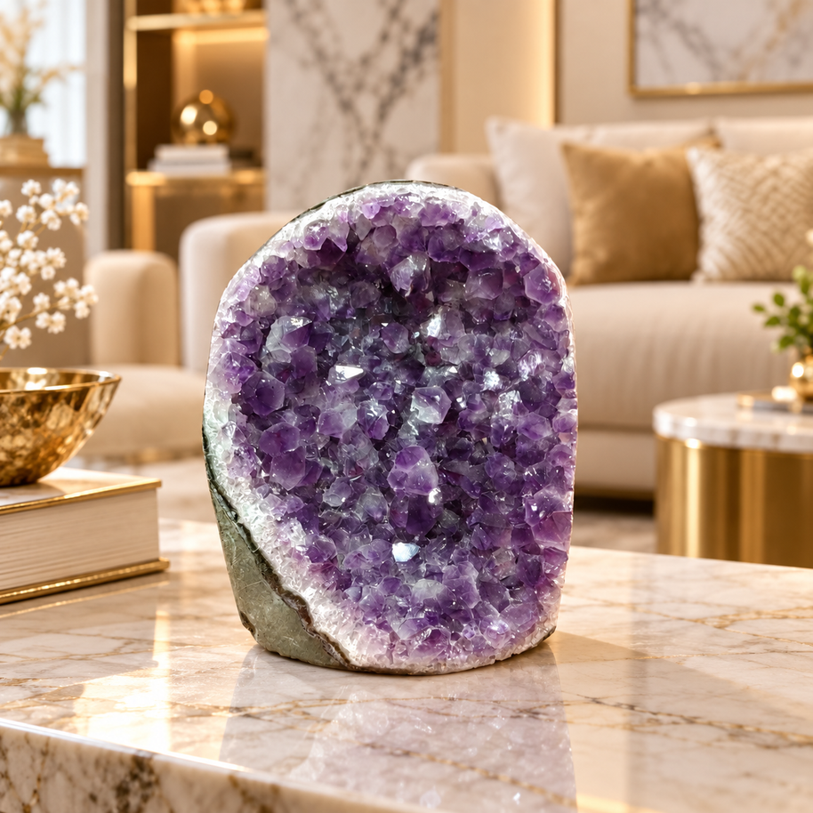 Premium Natural Amethyst Crystal – Purple Crystal Home Décor & Serenity Accent | Size: 9×11 | 1.135 KG