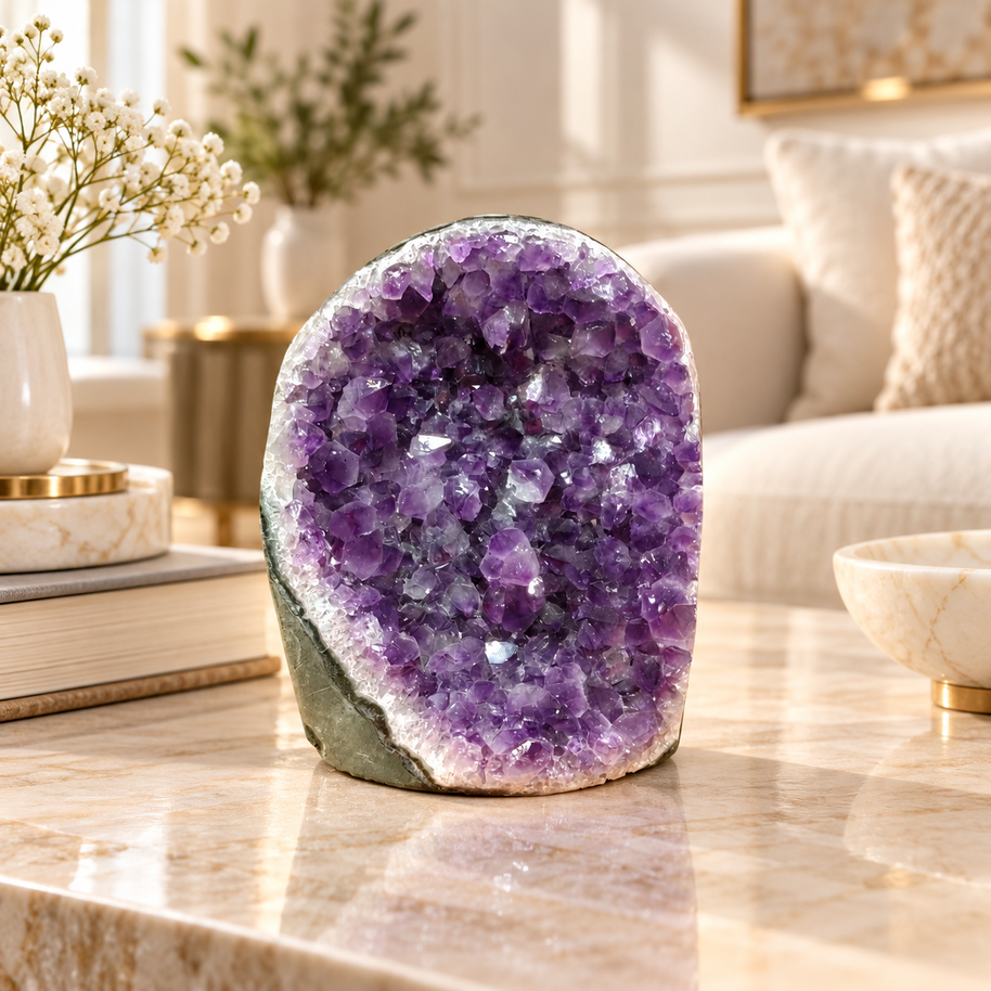 Premium Natural Amethyst Crystal – Purple Crystal Home Décor & Serenity Accent | Size: 9×11 | 1.135 KG