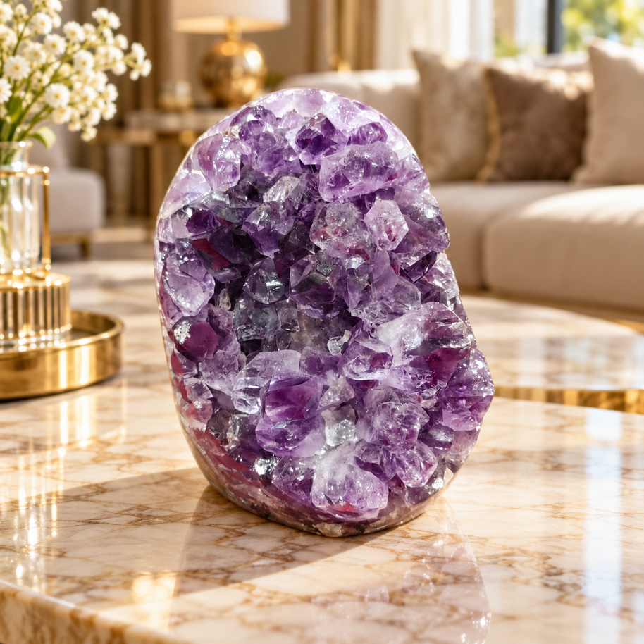 Premium Natural Amethyst Crystal – Purple Crystal Home Décor & Serenity Accent | Size: 6×11 | 1.112 KG