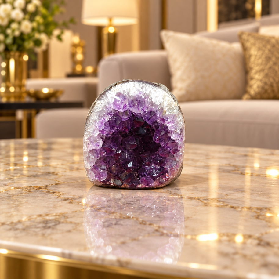 Premium Natural Amethyst Crystal – Purple Crystal Home Décor & Serenity Accent | Size: 5×6 | 234 Grams