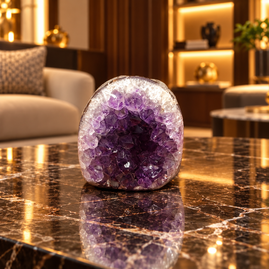 Premium Natural Amethyst Crystal – Purple Crystal Home Décor & Serenity Accent | Size: 5×6 | 234 Grams