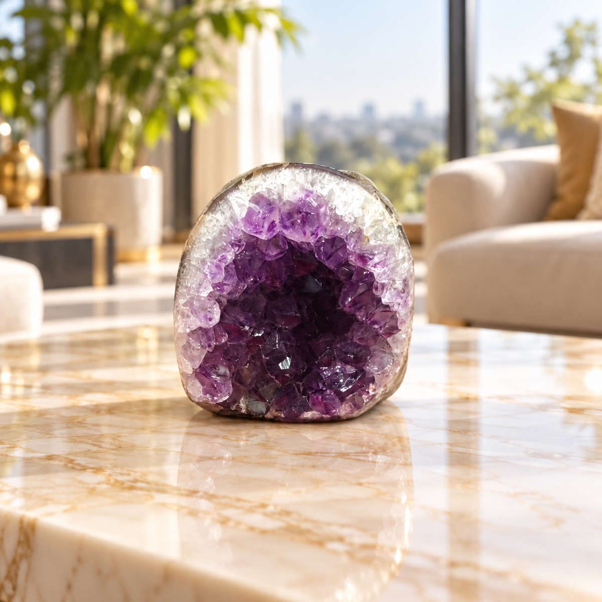 Premium Natural Amethyst Crystal – Purple Crystal Home Décor & Serenity Accent | Size: 5×6 | 234 Grams
