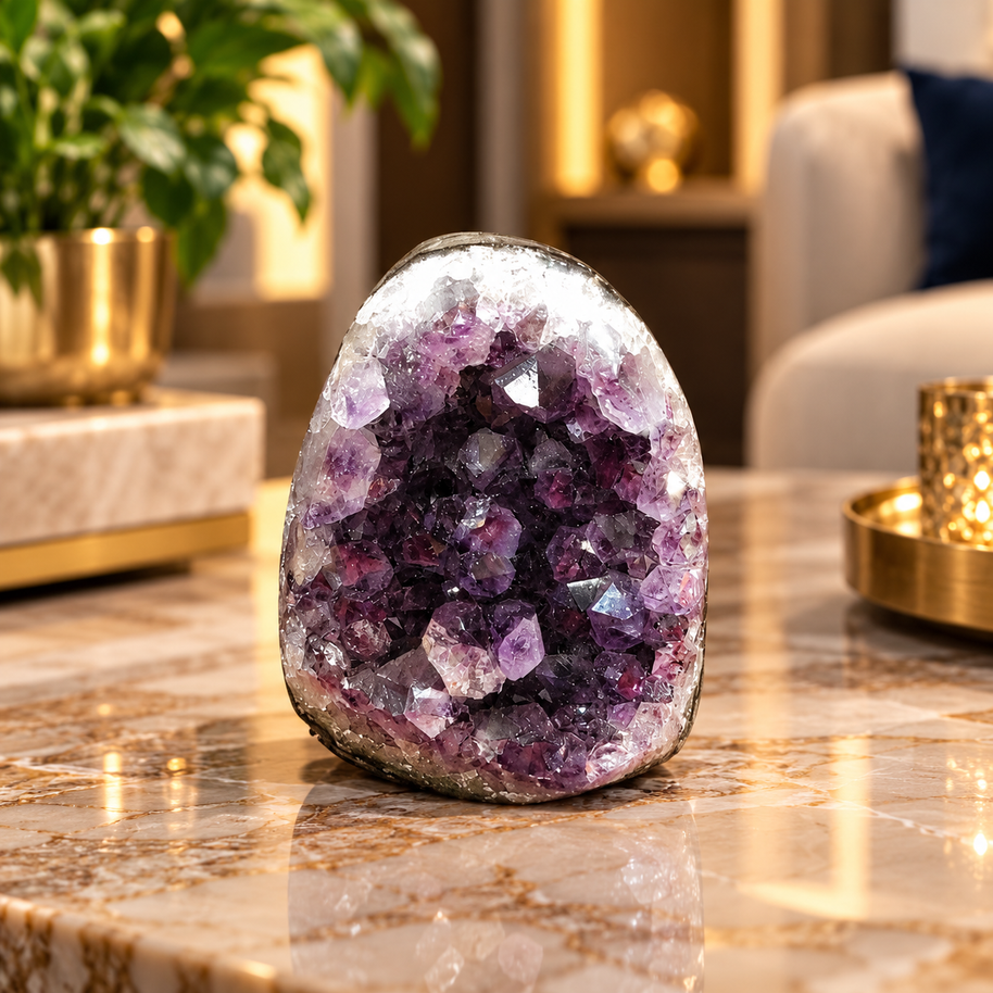 Premium Natural Amethyst Crystal – Purple Crystal Home Décor & Serenity Accent | Size: 5×7 | 303 Grams
