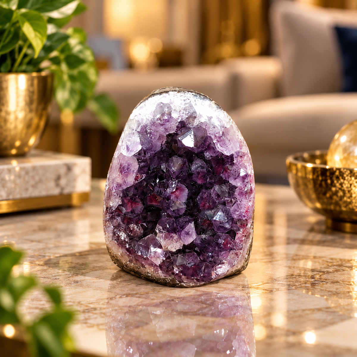 Premium Natural Amethyst Crystal – Purple Crystal Home Décor & Serenity Accent | Size: 5×7 | 303 Grams