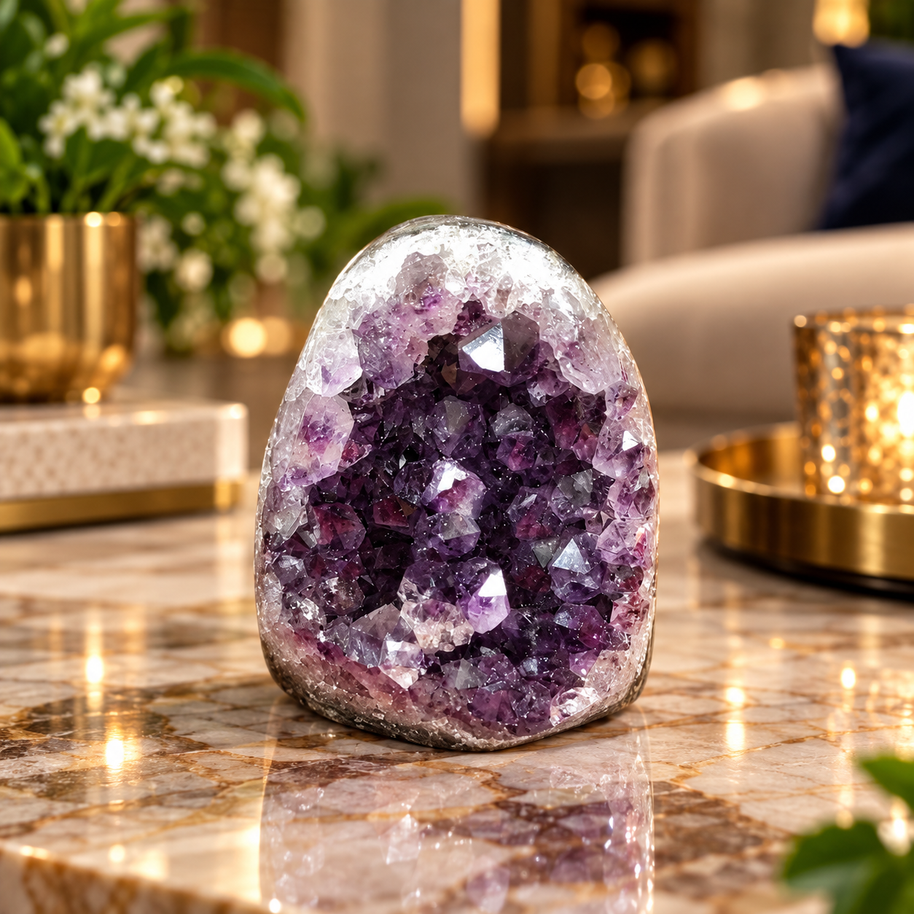 Premium Natural Amethyst Crystal – Purple Crystal Home Décor & Serenity Accent | Size: 5×7 | 303 Grams