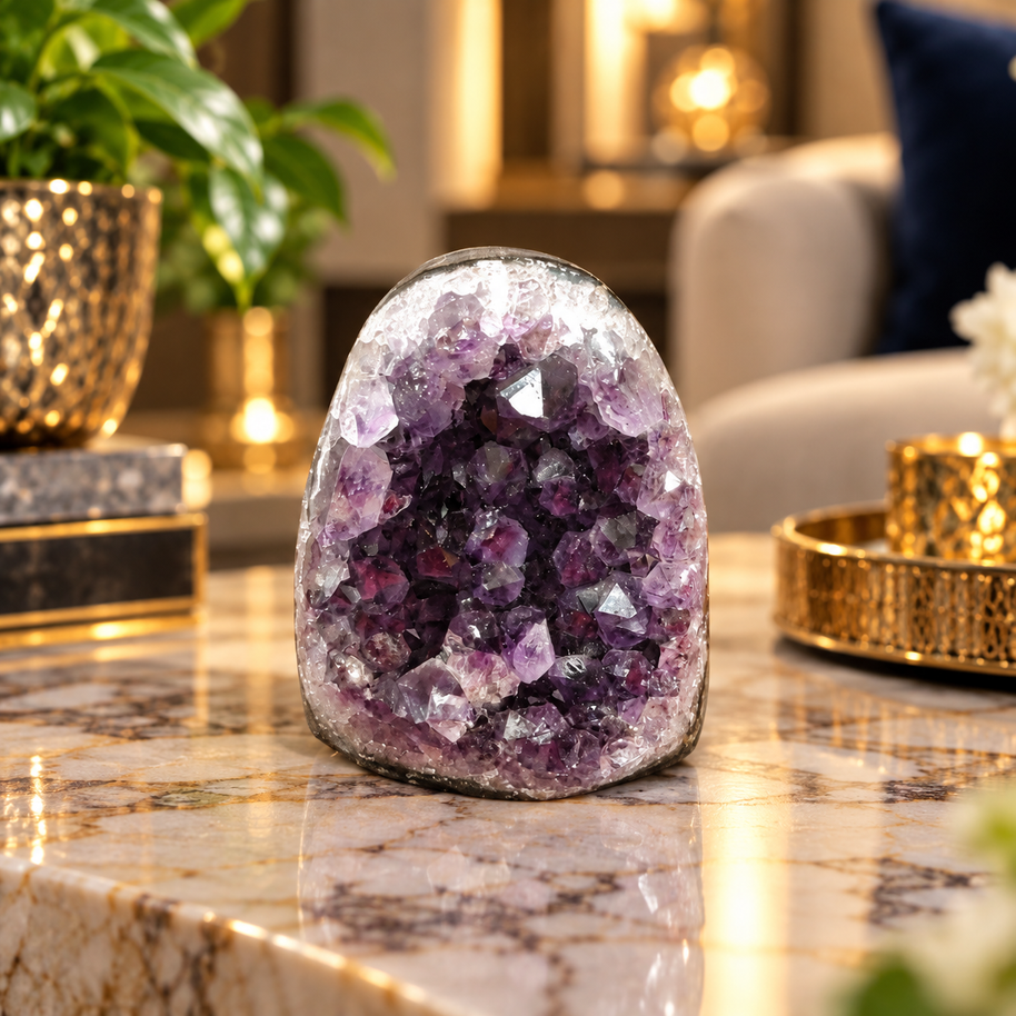 Premium Natural Amethyst Crystal – Purple Crystal Home Décor & Serenity Accent | Size: 5×7 | 303 Grams