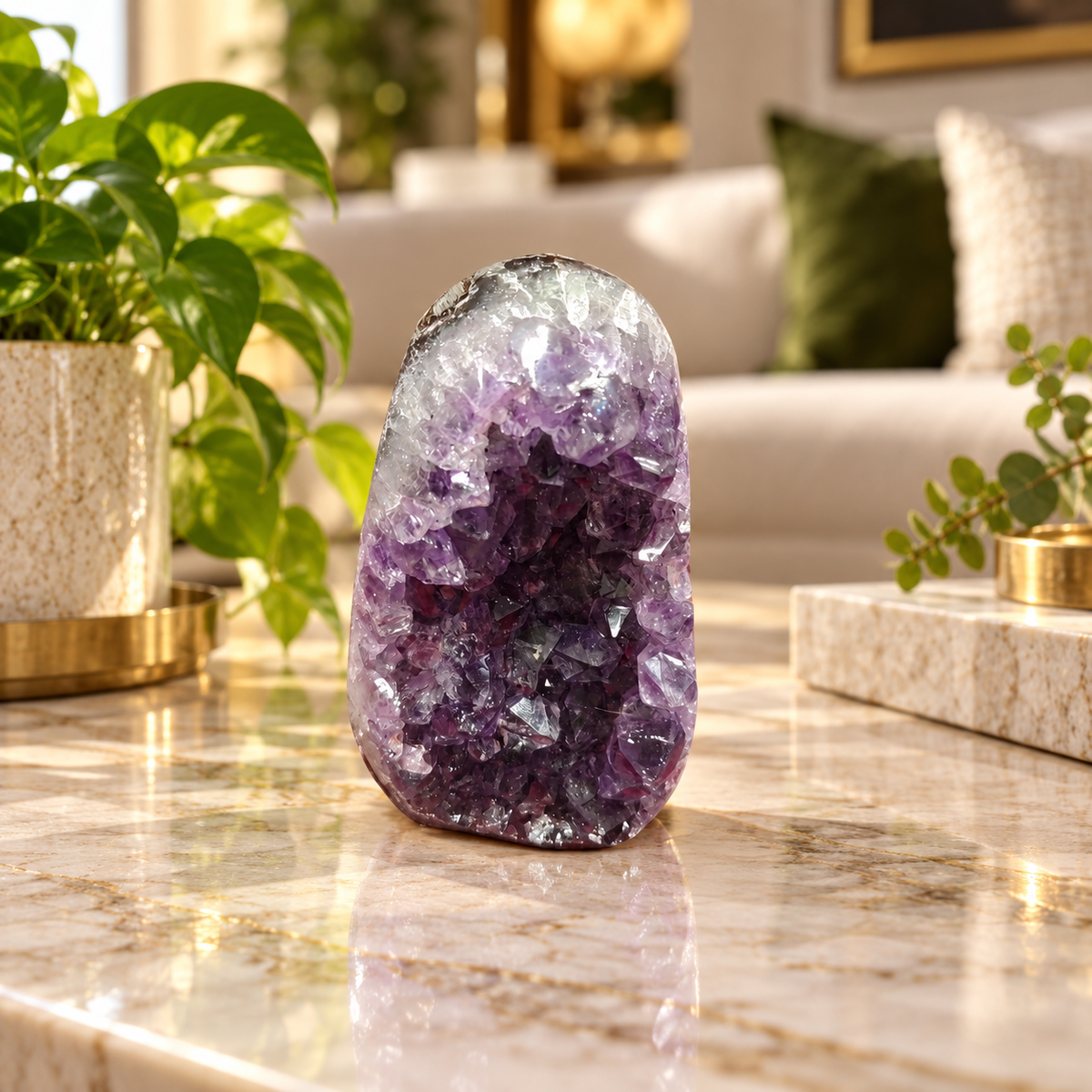 Premium Natural Amethyst Crystal – Purple Crystal Home Décor & Serenity Accent | Size: 5×8 | 216 Grams