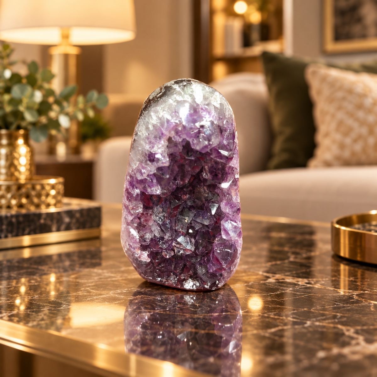 Premium Natural Amethyst Crystal – Purple Crystal Home Décor & Serenity Accent | Size: 5×8 | 216 Grams