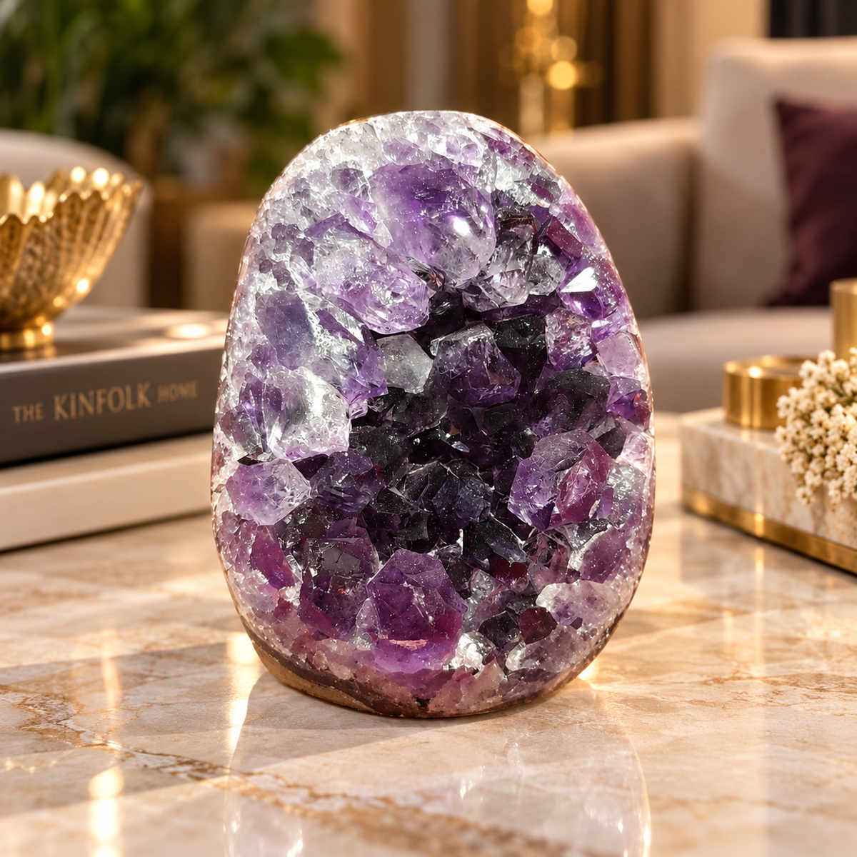 Premium Natural Amethyst Crystal – Purple Crystal Home Décor & Serenity Accent | Size: 5×6 | 259 Grams