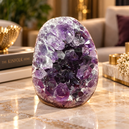 Premium Natural Amethyst Crystal – Purple Crystal Home Décor & Serenity Accent | Size: 5×6 | 259 Grams
