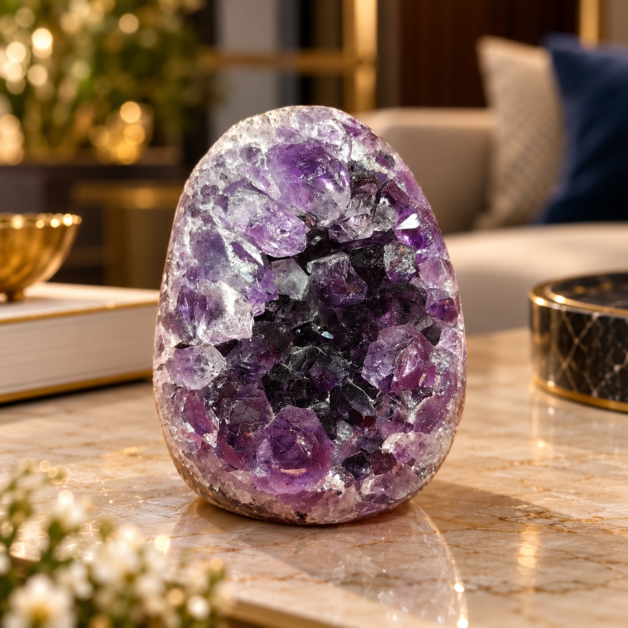 Premium Natural Amethyst Crystal – Purple Crystal Home Décor & Serenity Accent | Size: 5×6 | 259 Grams
