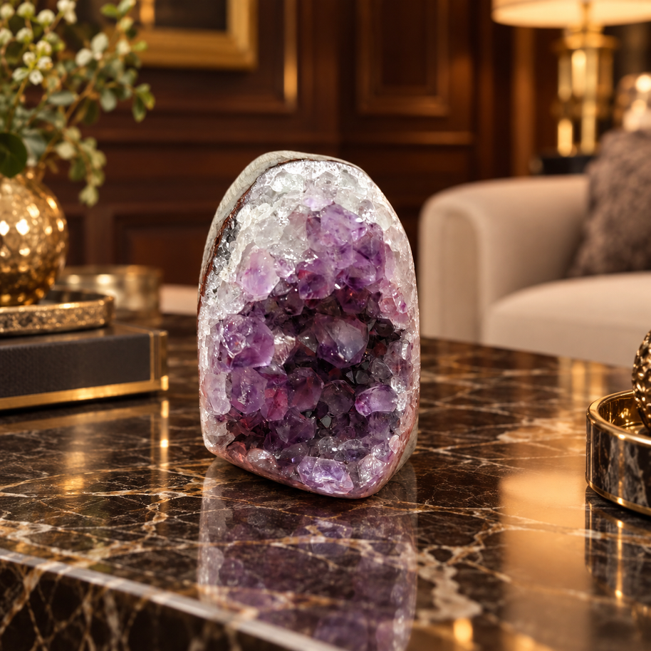 Premium Natural Amethyst Crystal – Purple Crystal Home Décor & Serenity Accent | Size: 5×7 | 289 Grams