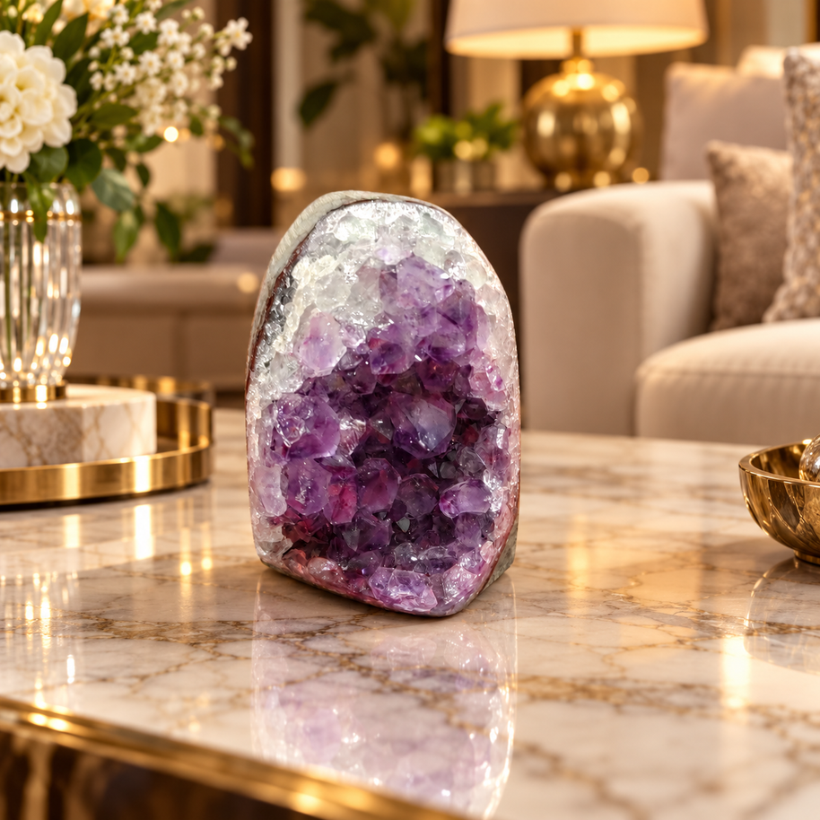 Premium Natural Amethyst Crystal – Purple Crystal Home Décor & Serenity Accent | Size: 5×7 | 289 Grams