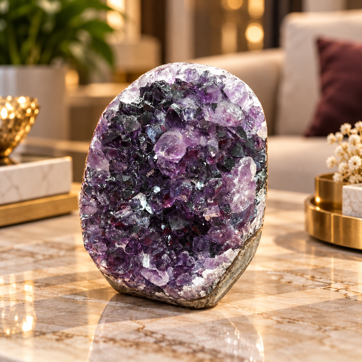 Premium Natural Amethyst Crystal – Purple Crystal Home Décor & Serenity Accent | Size: 6×8 | 448 Grams