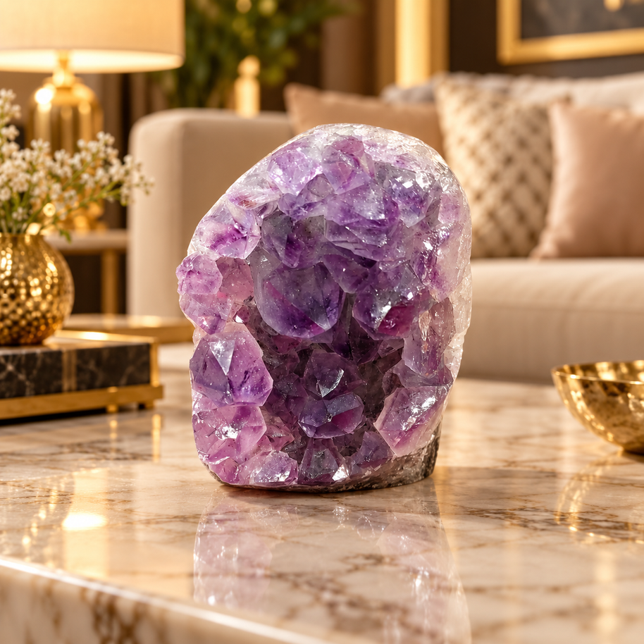Premium Natural Amethyst Crystal – Purple Crystal Home Décor & Serenity Accent | Size: 5×7 | 264 Grams