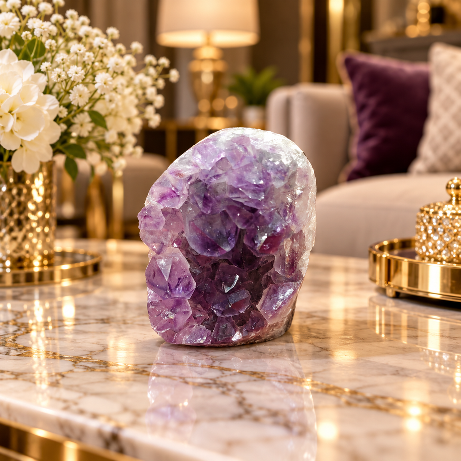 Premium Natural Amethyst Crystal – Purple Crystal Home Décor & Serenity Accent | Size: 5×7 | 264 Grams