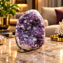 Premium Natural Amethyst Crystal – Purple Crystal Home Décor & Serenity Accent | Size: 9×10 | 918 Grams