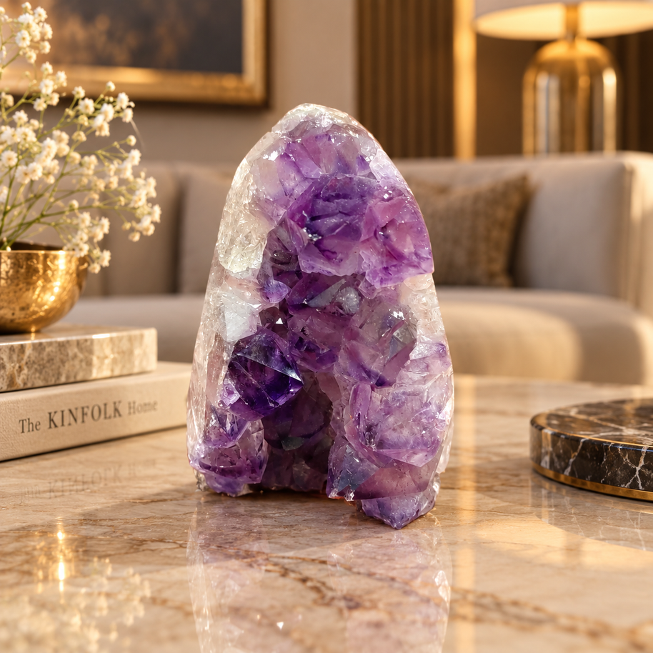 Premium Natural Amethyst Crystal – Purple Crystal Home Décor & Serenity Accent | Size: 5×7 | 371 Grams