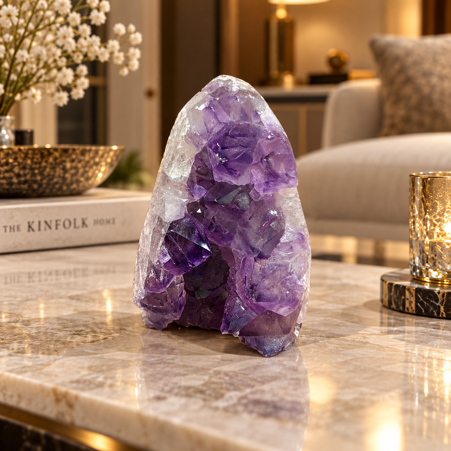 Premium Natural Amethyst Crystal – Purple Crystal Home Décor & Serenity Accent | Size: 5×7 | 371 Grams