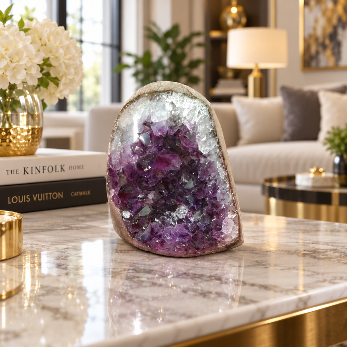Premium Natural Amethyst Crystal – Purple Crystal Home Décor & Serenity Accent | Size: 6×6 | 284 Grams