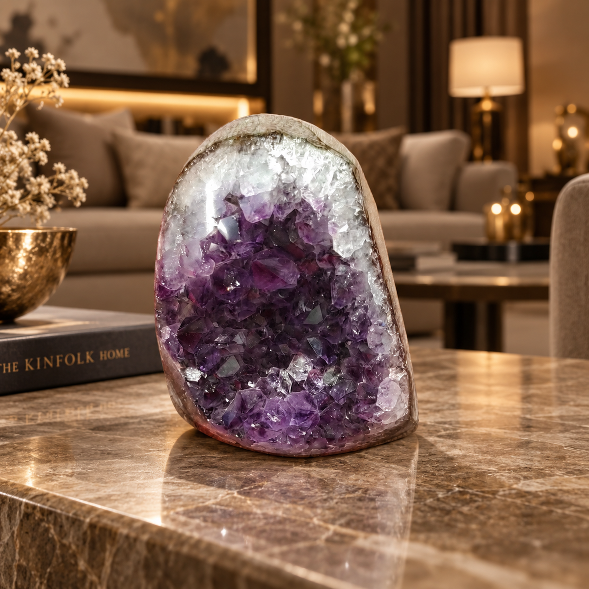Premium Natural Amethyst Crystal – Purple Crystal Home Décor & Serenity Accent | Size: 6×6 | 284 Grams