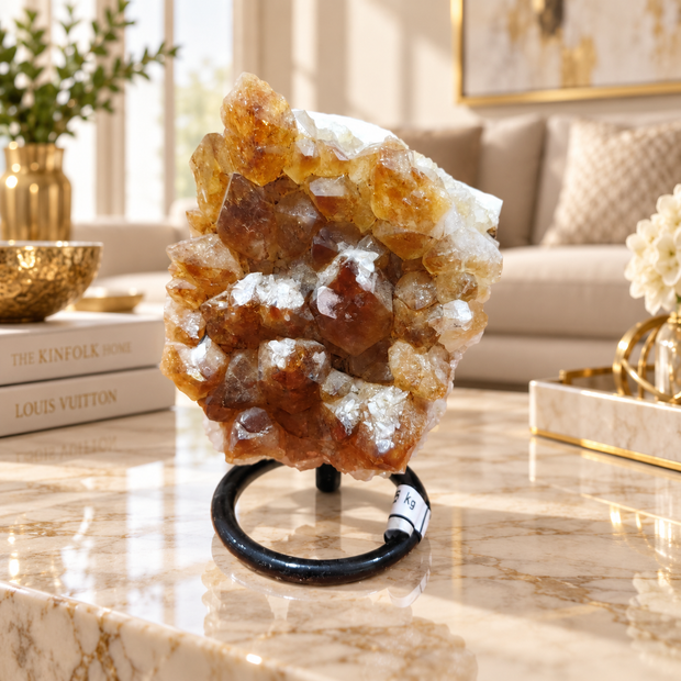 Premium Natural Citrine Crystal Décor – Symbol of Wealth, Abundance & Positivity (8×10 cm, 925 gm)